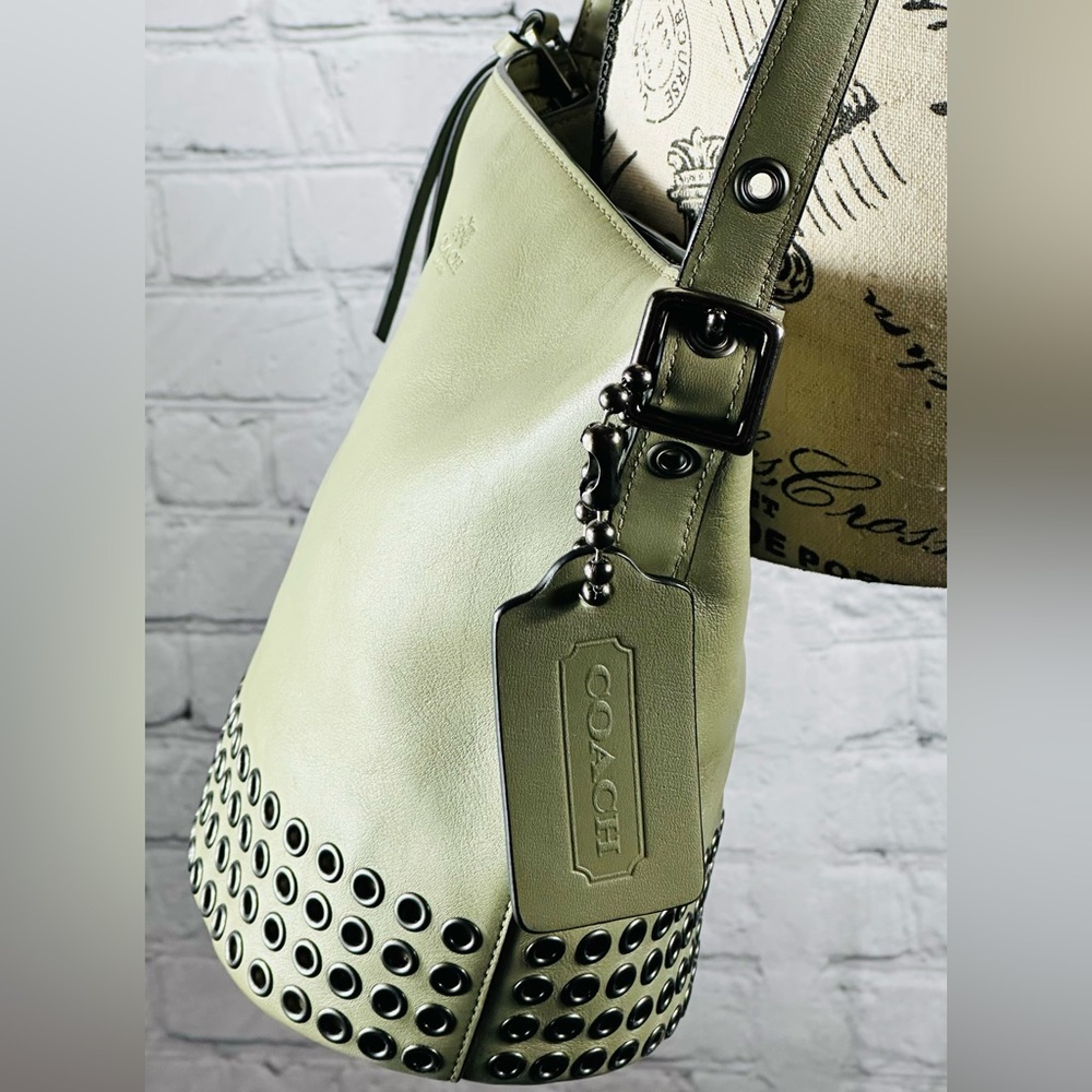 Coach Bleeker Grommets Mini Duffel In Olive Green - Picture 6 of 11